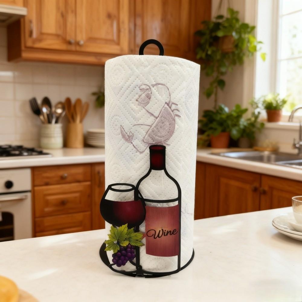 Holzsockel Küchenhandtuchhalter Niedlicher Frischhaltefolien-Aufbewahrungsständer Rinder-Taschentuchhalter Partys