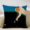 Planet Illustration Cushion Cover Household Decoration Linen Sofa Cushion Cover: Skin-Friendly & Breathable With Invisible Zippe