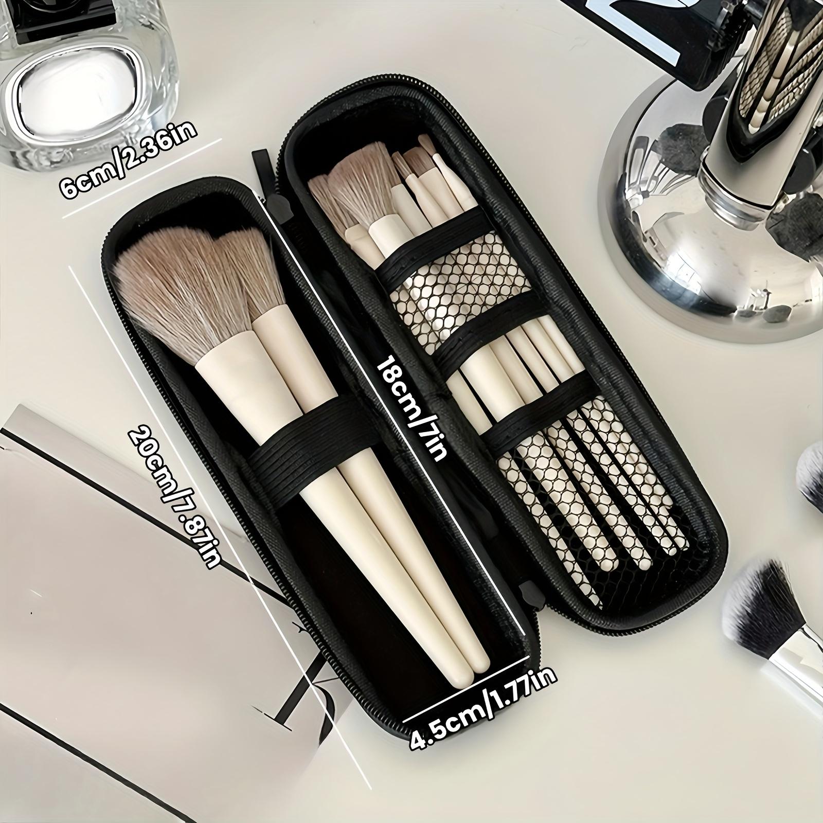 

Travel Makeup Brush Organizer Case-Zippered Cosmetic Bag with Multiple Compartments, Portable Toiletry Pouch for Women,Men