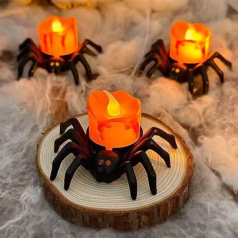 1Pc Halloween Decoration Spider Night Lights Party Supplies Decoration Props Bar, Haunted House, Horror Party Accessories