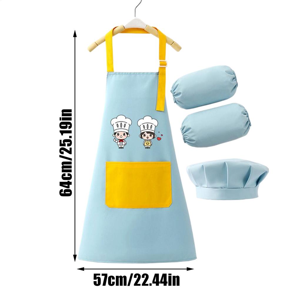 

Kids Apron Adjustable Waterproof Bib Paint Apron For Kids For Boys Girls Ages 2-12 Baking Cooking Classroom Home Garden Kitchen синій