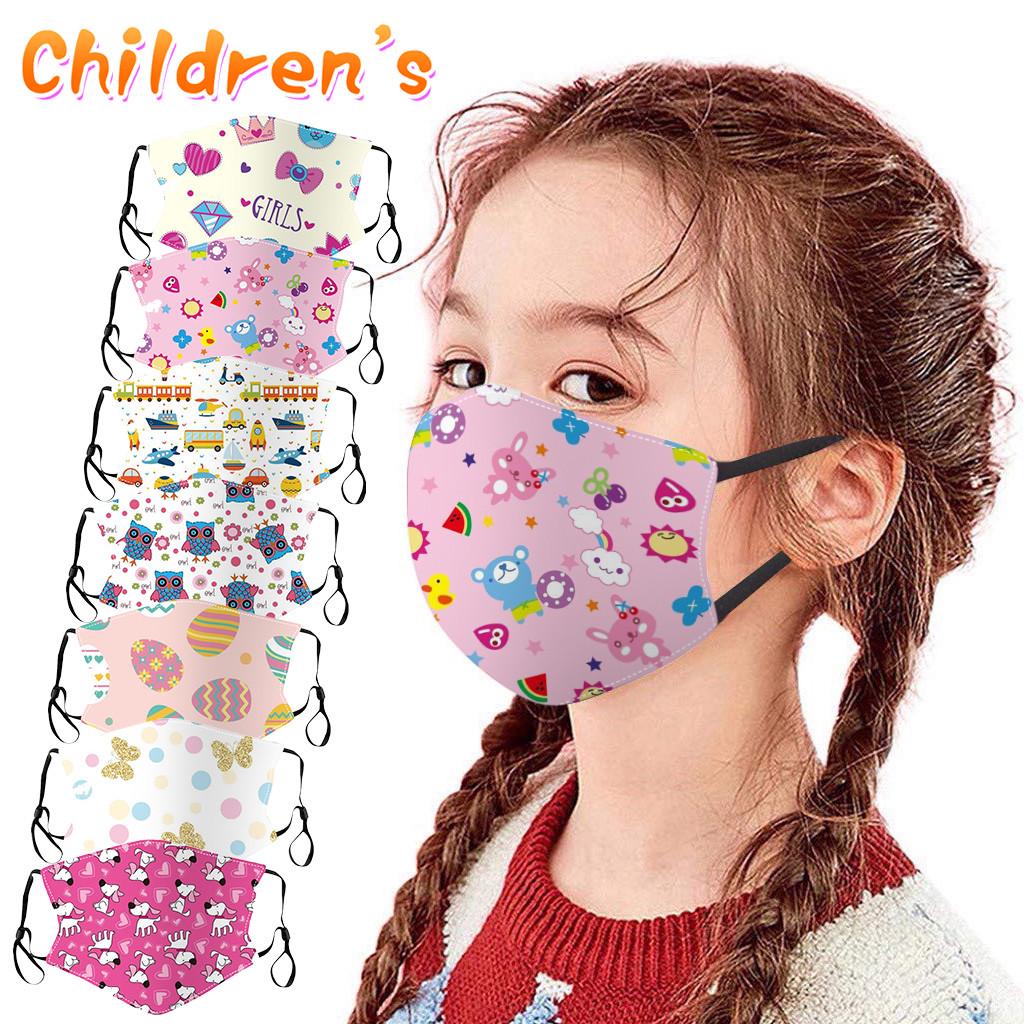 Children Washable  Breathable Cartoon Printed Cotton Mouth Face Mask