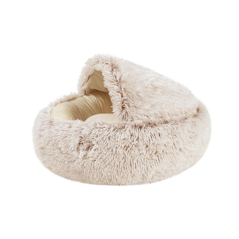 

Зимняя длинная плюшевая кровать для кошек, круглая подушка для кошек, кошачий домик 2 в 1, теплая корзина для кошек, спальный мешок для кошек, кошачье гнездо, питомник для маленьких собак и кошек 40x40cm кофейный