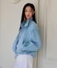 Theelo Shirred Volume Zip-Up Jumper (Light Blue)