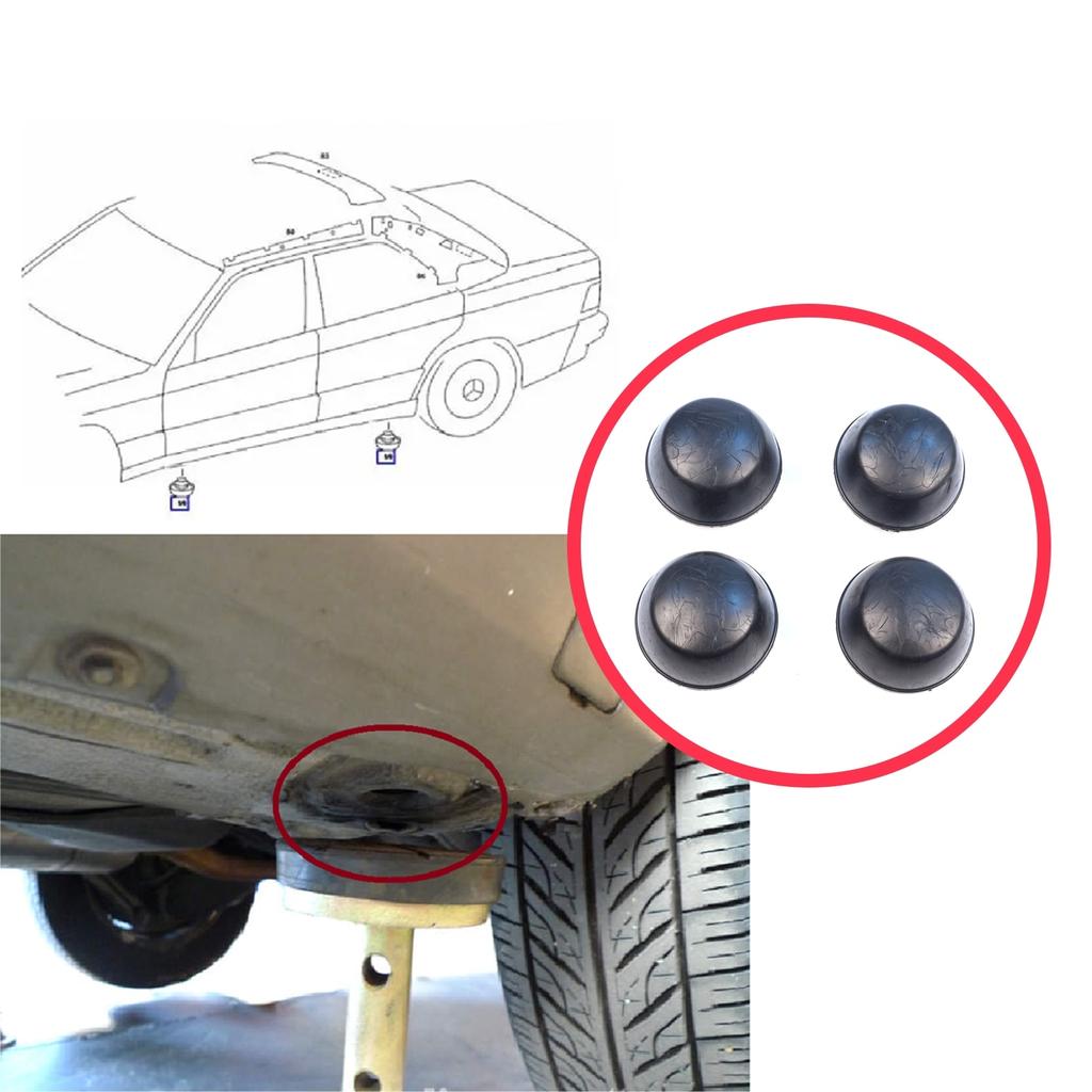 BSP1252-1 4 Pieces Jack Mount Lift Point Support Rubber Plug Pad Cap for Mercedes 190 190E 190D W201 1982-1993