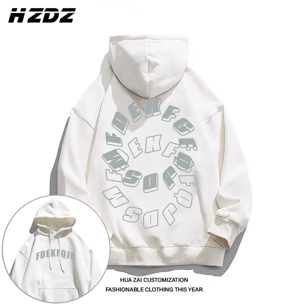 Autumn and winter men's hooded sweatshirt oversize niche high-quality printing street fashion casual sports long-sleeved pullove