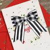 Crafting Ribbon For Holiday Decorations Gift Bowknot Christmas Tree Ornament Durable Polyester Fabric Black White Design