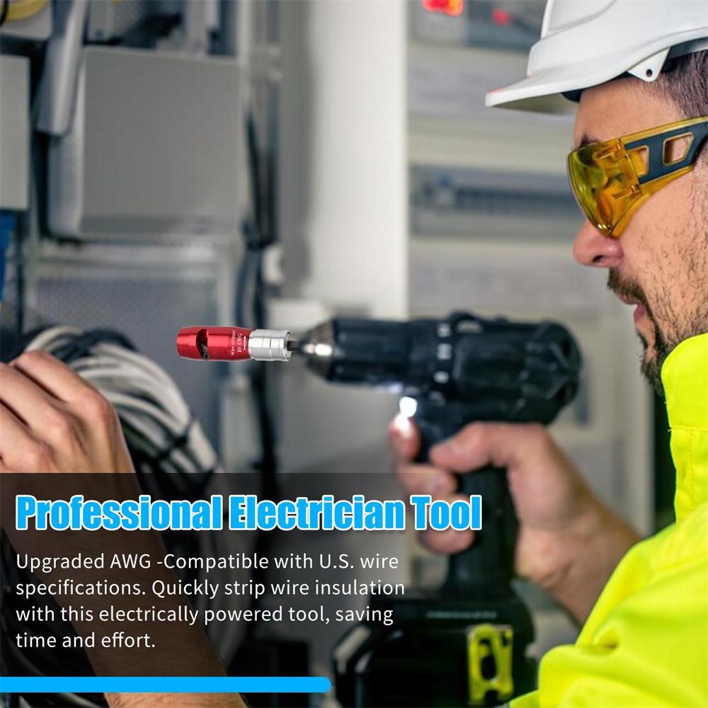 AWG Wire Stripper for Electric Drill Bits Universal Wire Stripper Tool For 14AWG To 6AWG Solid Core And 8AWG Stranded Wires