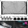 Car Trunk Cargo Net with 4 Hooks Adjustable Car Net Elastic Trunk Cargo Organizer Nylon Net Universal Car Accessory 60x110cm
