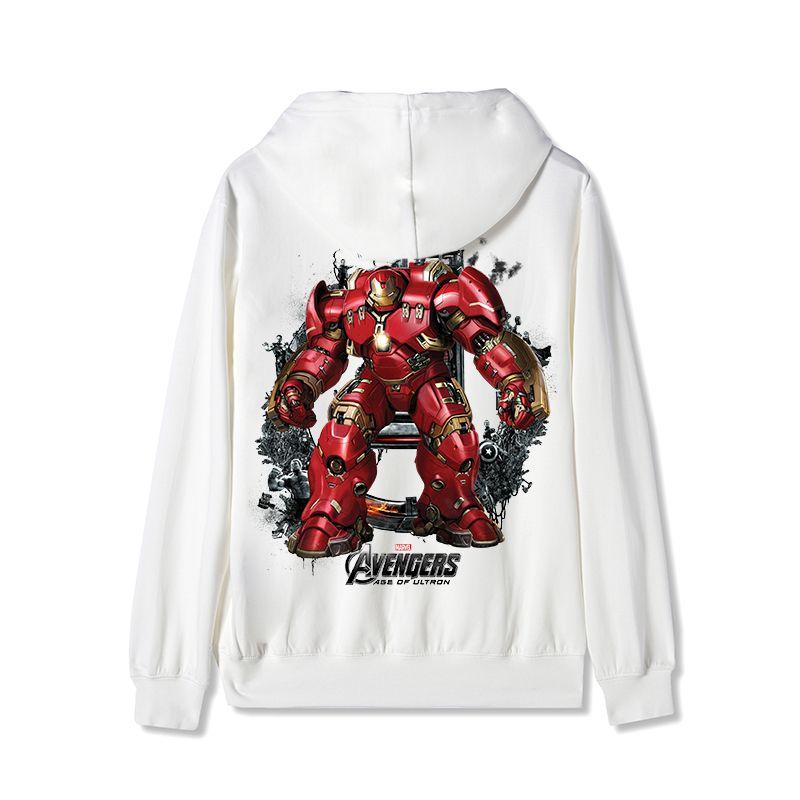 

Marvel Официальная лицензия Мстители Железный человек Принтованная толстовка Осень и Зима Теплая Ветрозащитная Мужская и Женская с Длинными Рукавами 3XL