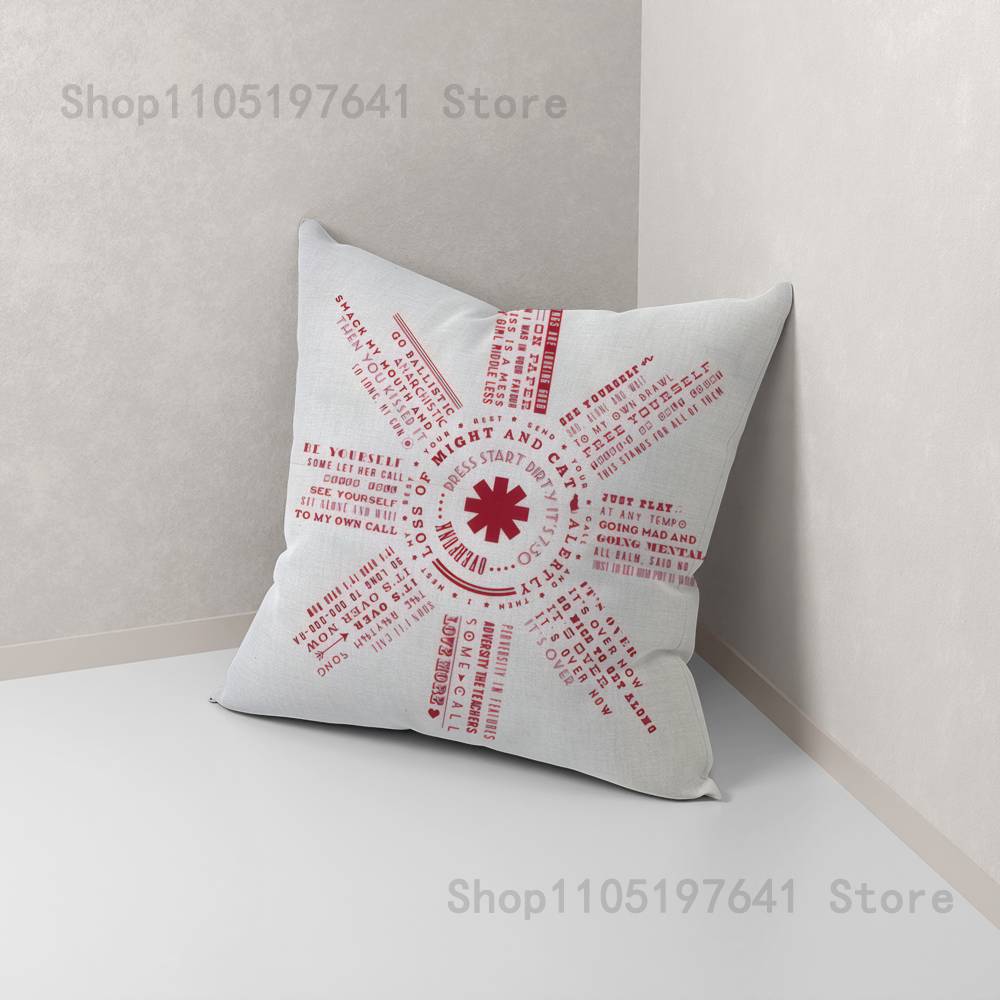 Chili Red RHCP Pillow Case For Sofa Decor Car Office Room Printing Cushion Cover Decorations and Protector