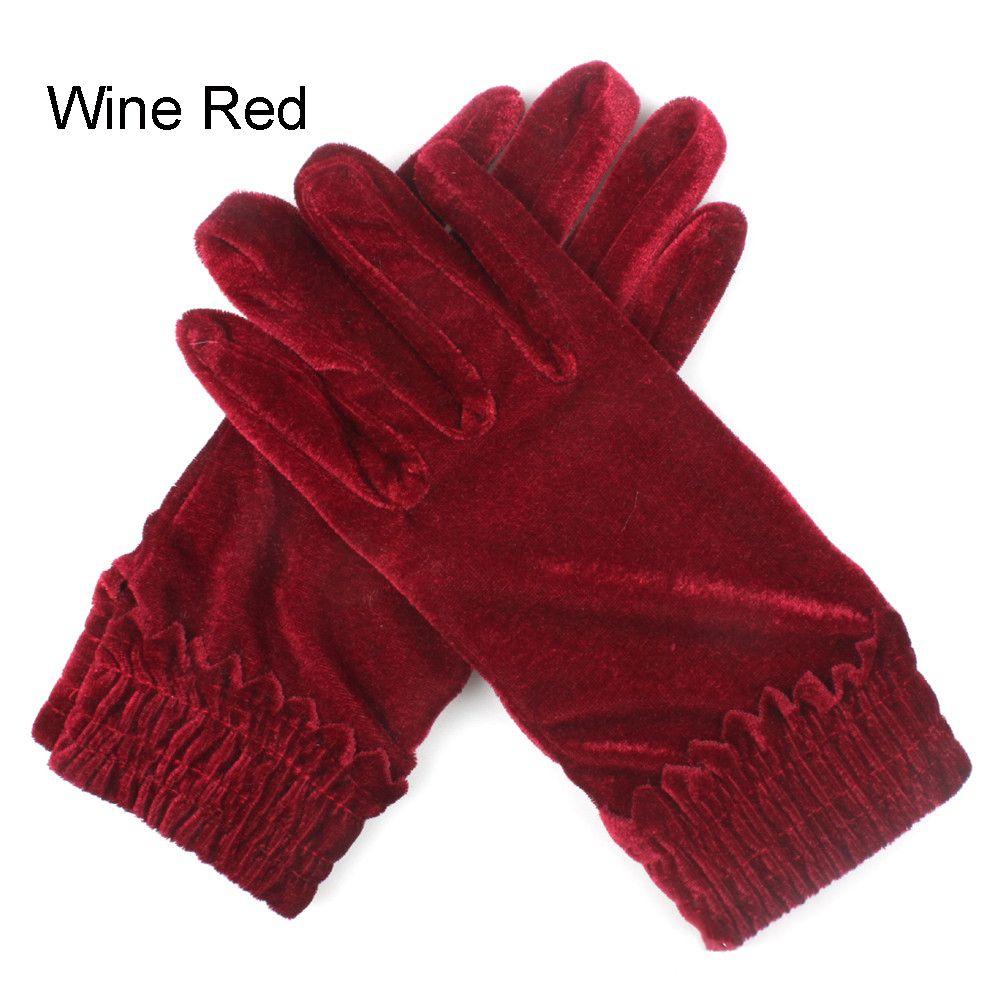 7 Colors Pleuche Autumn Winter Warm Gloves Mittens Full Finger Velvet Full Finger Gloves