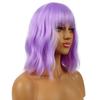LANCAINI Short Bob Wigs with Bangs for Women Loose Wavy Wig Curly Wavy Shoulder Length Bob Synthetic Cosplay Wig for Girl Colorful Costume Wigs