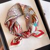 British style spring autumn winter men's and women's silk small square scarf plaid brown small silk scarf mulberry silk scarf