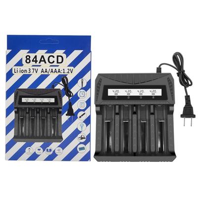 4-Slot USB 18650 Akkuladegerät mit LCD-Display für 18650 26650 21700 14500 Akku AA/Triple A Akkus Ladestation