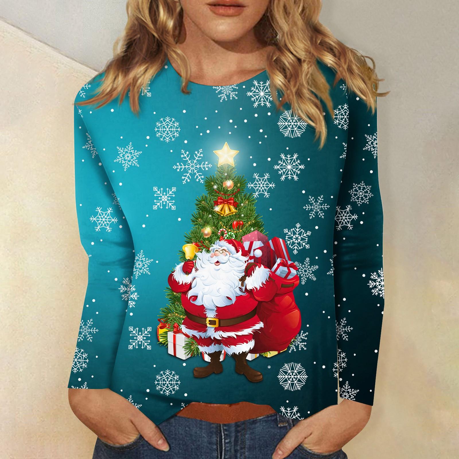 

Женский повседневный модный удобный пуловер с длинным рукавом с круглым вырезом и лацканами с принтом XXXXL