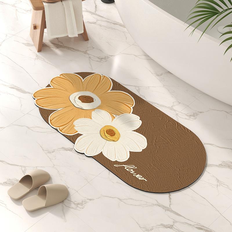 Badezimmerbodenmatte, Diatomeenerde saugfähige Fußmatte, WC-Teppich, Toilettentürmatte rutschfest Eingangstürmatte