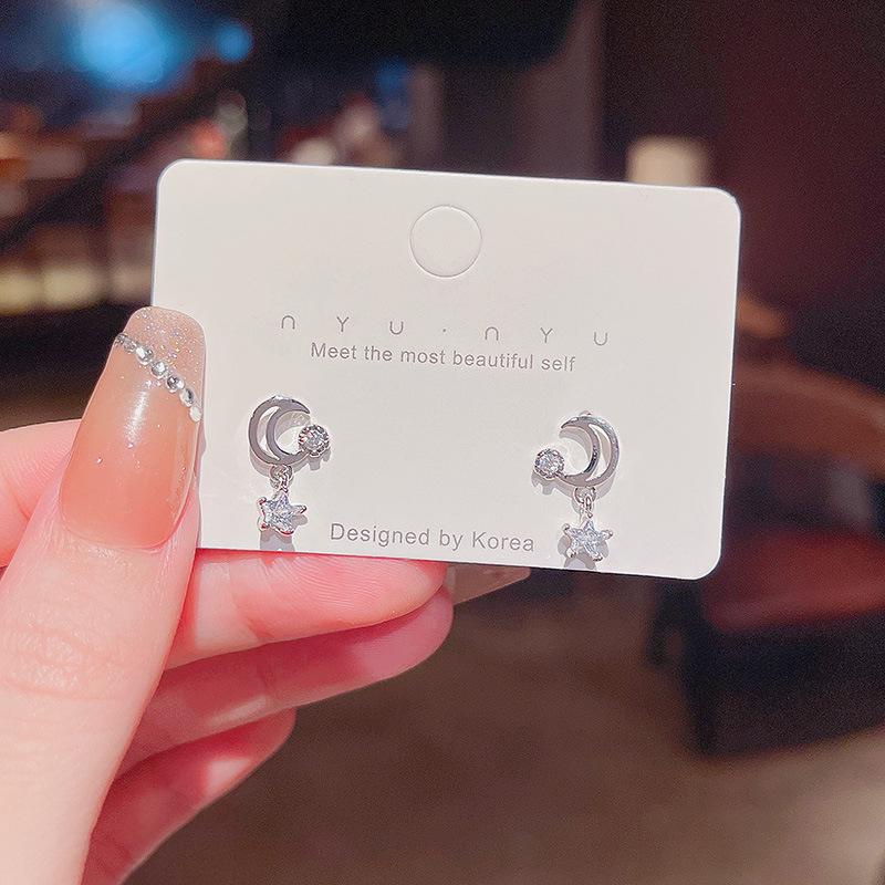 Bling Crystal Musical Notes Pendant Earrings for Women Fashion Party Anniversary Jewelry Accessories Earings