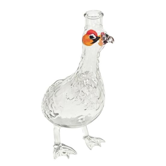 Chicken Shape Whiskey Decanter Hand Blown Glass Bird Liquor Dispenser