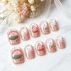 Cross-border Watermelon Cat's Eye Wearable Short Nails – 3D Sweet Cute Nail Art Tips