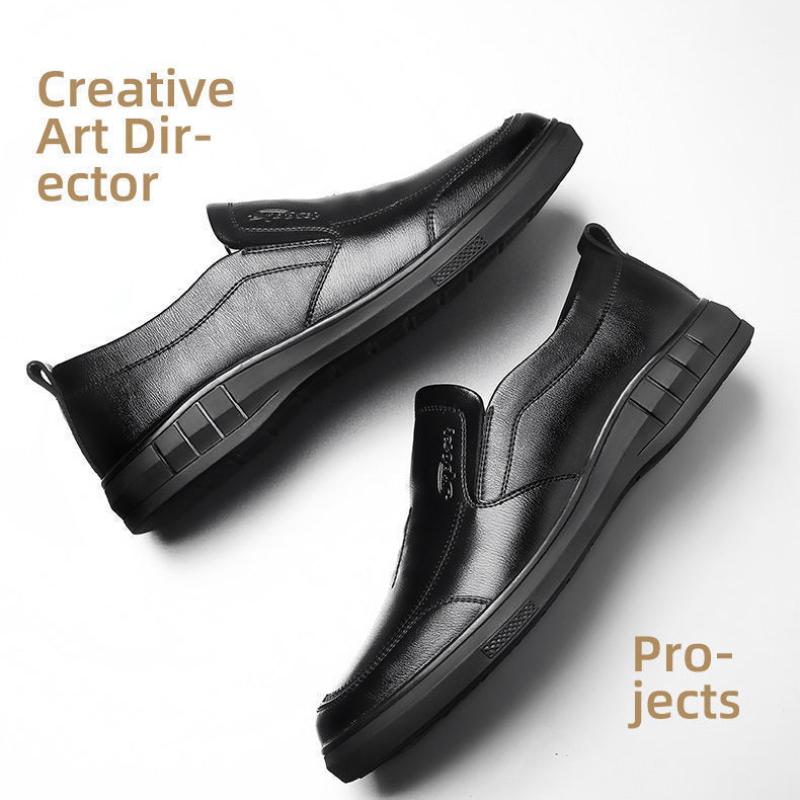 

Кожаные туфли Осенние новые мужские туфли Кожаные дышащие деловые повседневные кожаные туфли Мужские туфли без застежек Кожаные туфли 39 чёрный