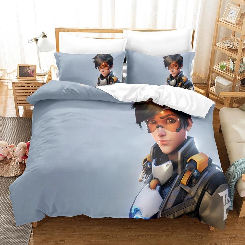 Game Overwatch 2 Invasion Bedding Collection Single Twin Full Queen King Size Bed Collection Adult Boys Bedroom Duvet Cover Collections New Anime