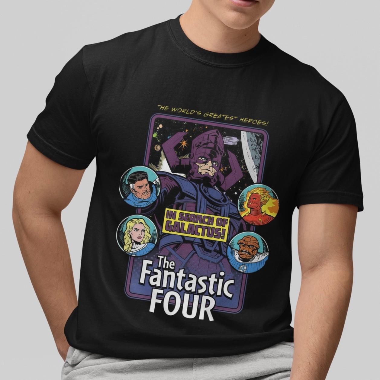 Fantastic Four T-Shirt In Search of Galactus Marvel Comic Graphic Tee Superhero S