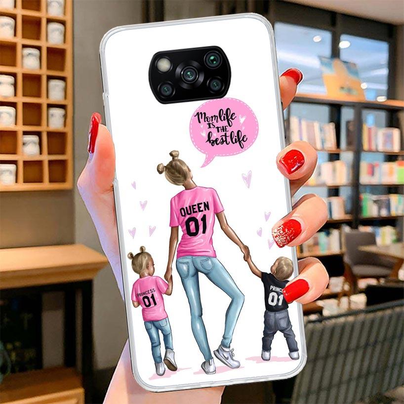 Mom Baby Girls Cover Phone Case For Xiaomi Poco F7 Ultra X7 X6 X5 Pro M7 Redmi 15C 15 13C 13 12C 12 10C 10 9A 9C 9T 9 Shell Poco
