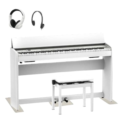 ROLAND F-701 Digital Piano (88-Key, Adjustable Height, White, White) with Standard Warranty and Soundproofing Mat. Assembly and Installation Included.