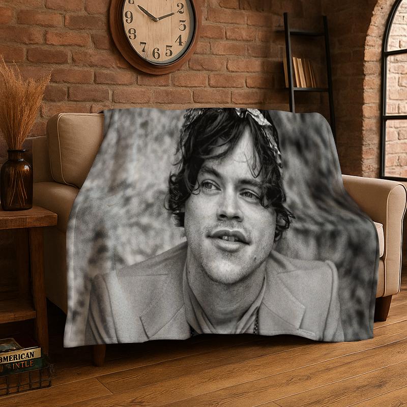 Moda Harry Styles Cantante Stella Coperta di Flanella Morbida Calda Coperta Plaid per Camera da Letto Soggiorno Letto Viaggio Campeggio Picnic Regalo