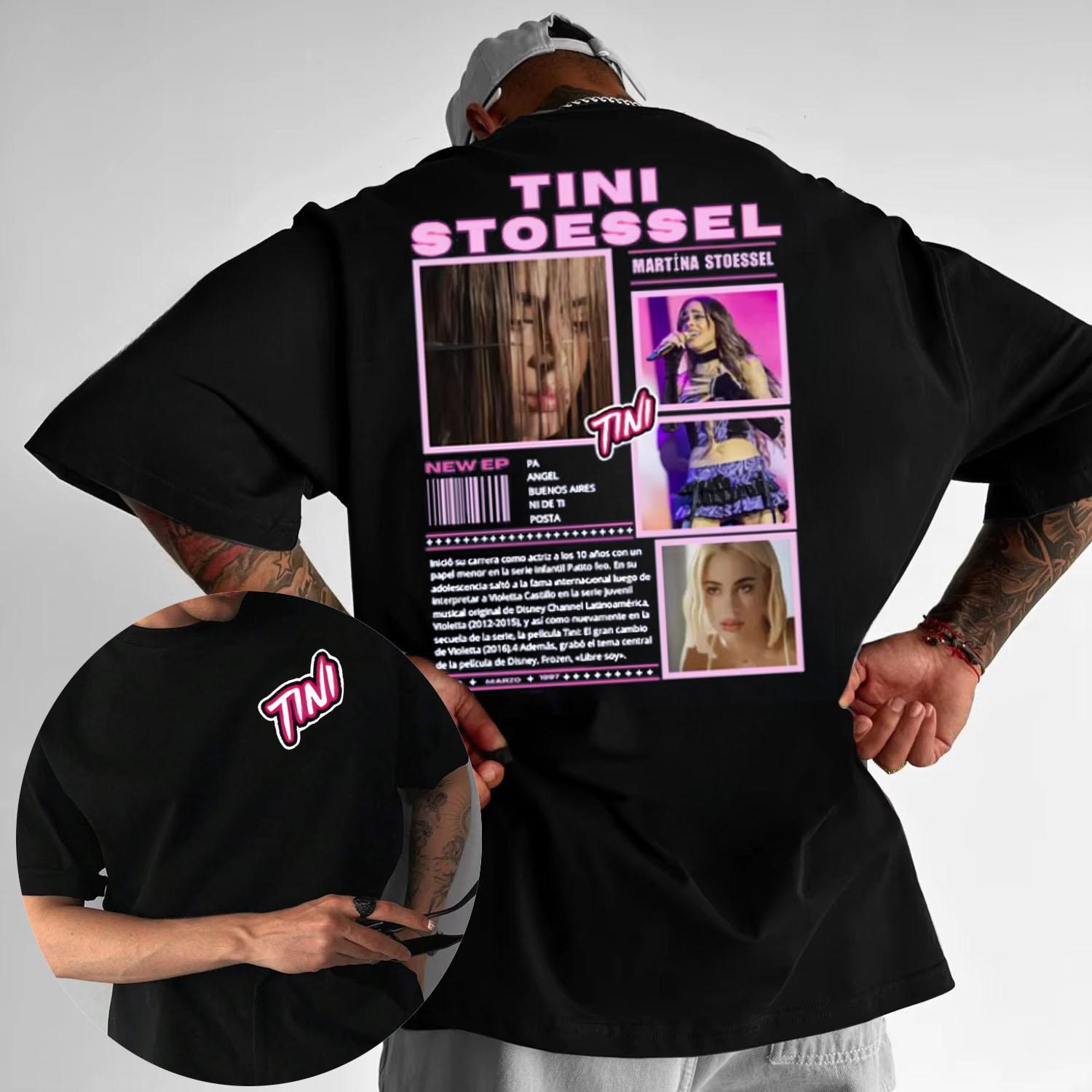 2025 Summer Singer TINI STOESSEL Tour Cover Tshirt Mens Fashion Aesthetic Tshirt Casual Cotton Shortsleeved Tshirt S