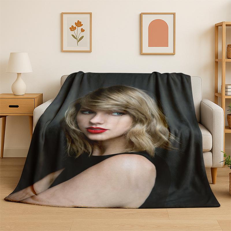 

Singer TTaylor Singer Music Flannel Blanket Soft Warm Throw Blanket for Bedroom Living Room Bed Travel Camping Picnic Gift 75x100cm (30x40inch)