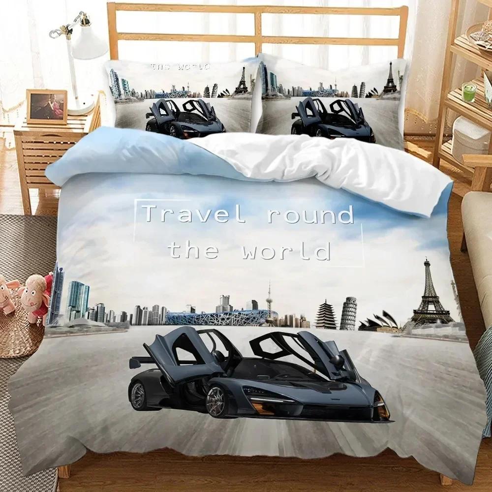 Race Car Bedding Set Boys Extreme Sports Duvet Cover Set Cool Car Comforter Cover Car Sports Queen Size Polyester Quilt Cover