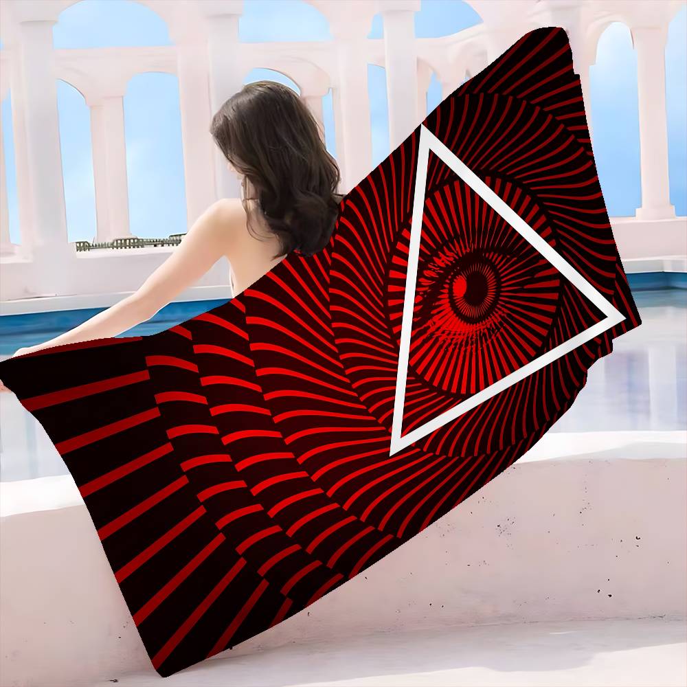 Freemason Illuminati Anime Bath Towel Microfiber Soft Water Absorbing Breathable For Girl Kids Decorative Cartoon Beach Towel