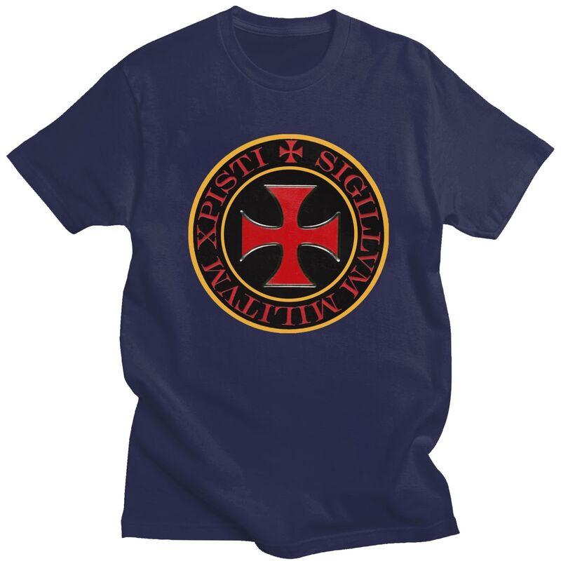 Custom Cool Knights Templar Cross T Shirt Men 100 Cotton Tshirt Christ Christian Crusades Tees Fashion Tshirt