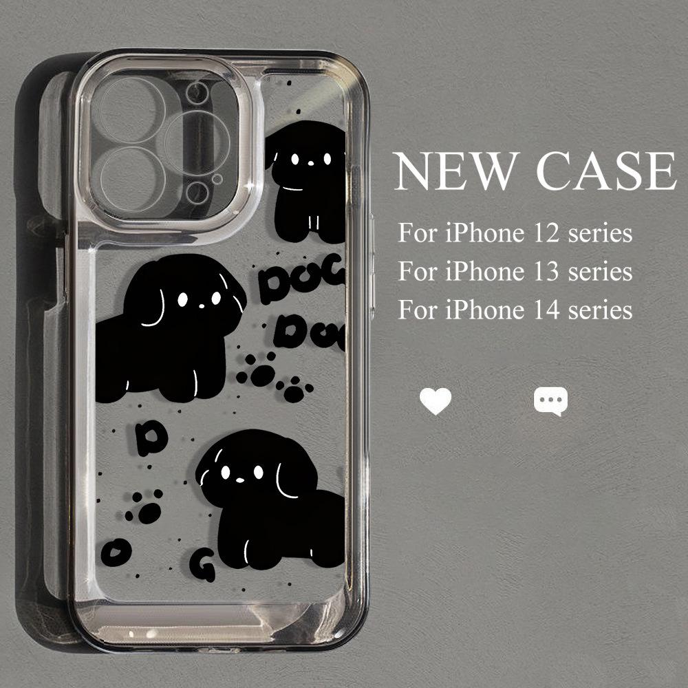 Applicable iPhone17promax Cute Cartoon Puppy Space Phone Case Apple 16 Transparent 15/14 Fine Hole X