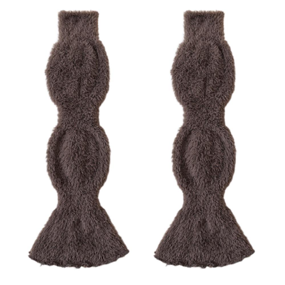 Elastic Coral Fleece Foot Cover Sweet Mid-tube Socks Trendy Women's Leg Warmers  Autumn/Winter