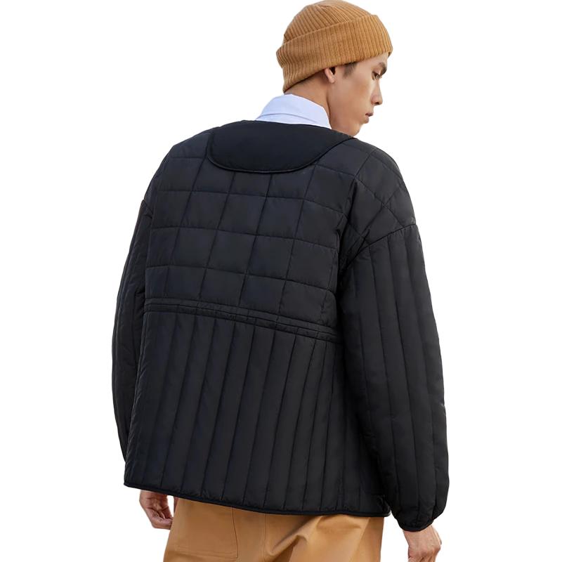 Li Ning X Jackie Chan Collaboration Kung Fu Series Striped Seam Solid Color V-Neck Cotton Jacket Men Jacket Black AJMR065-1