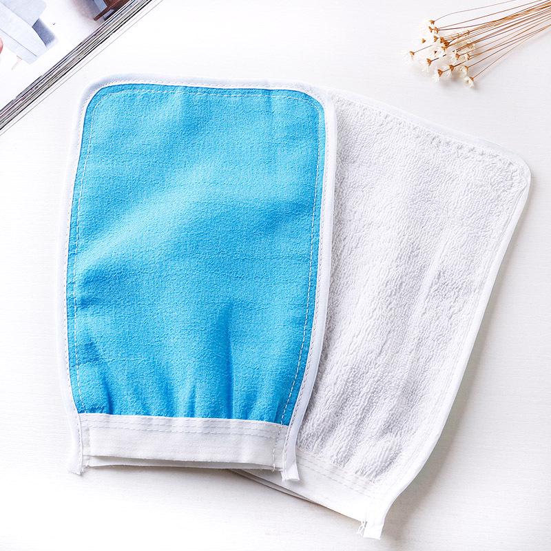 Simple no-rub bath towel, large bath towel, double-sided mud bath towel, back towel, colored bath gloves