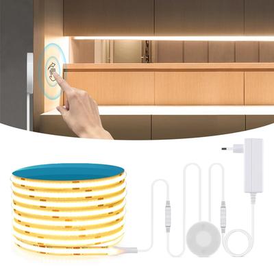 Dotykový stmívač a ruční zametací indukční spínač Flexibilní COB LED páskové světlo 12V 320 LED/M LED světelná páska Ložnice Kuchyňské osvětlení
