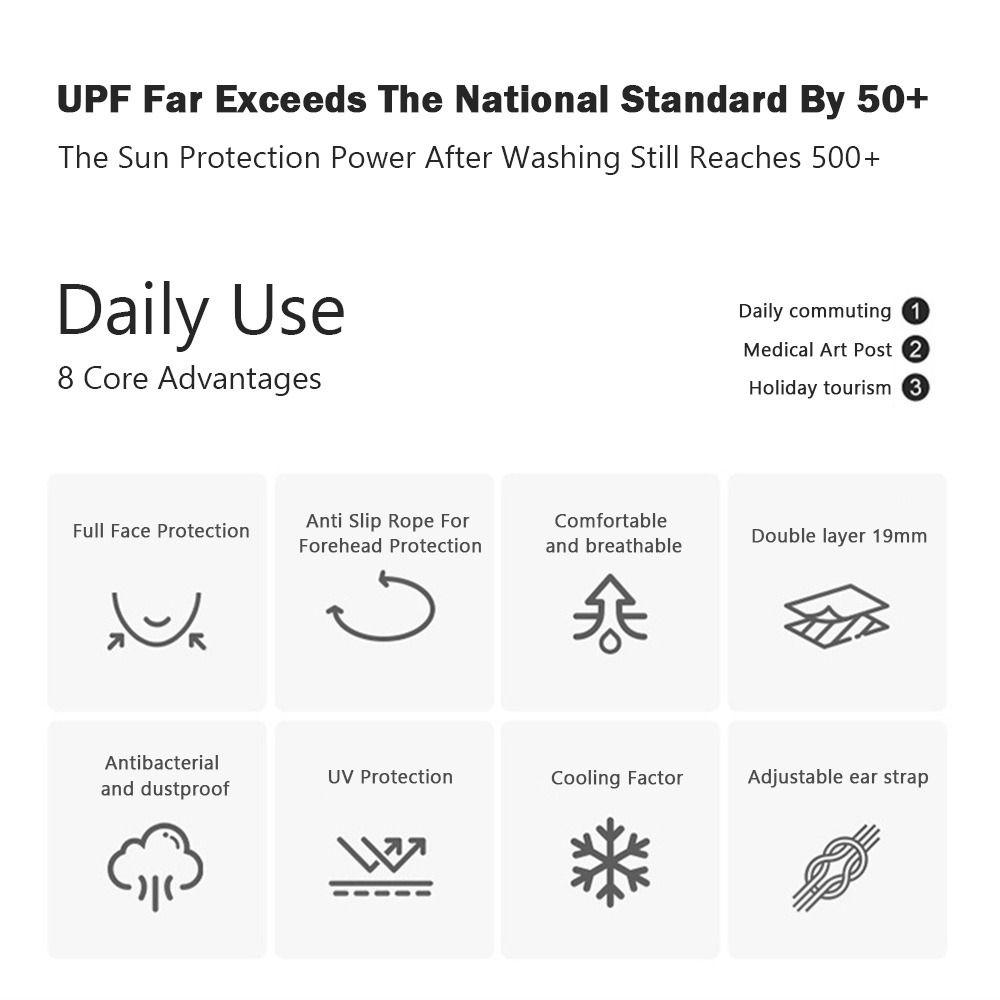 100% Silk UV Protection Mask UPF50+ Face Mask Fashion Summer Sunscreen Mask  for Outdoor Sport