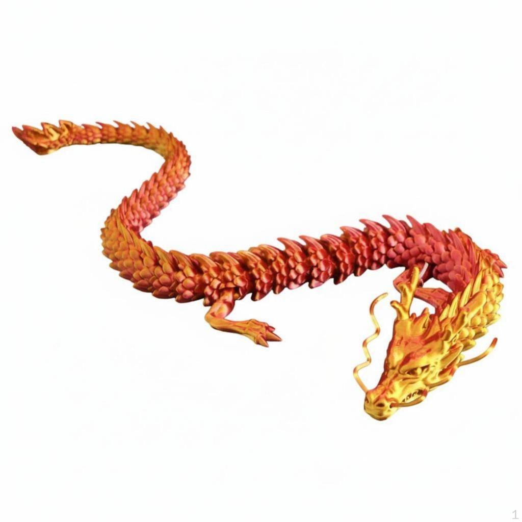 3D-gedruckter gelenkiger chinesischer Drache, flexibles Sammlerstück, zufällige Farbwahl als Geschenk