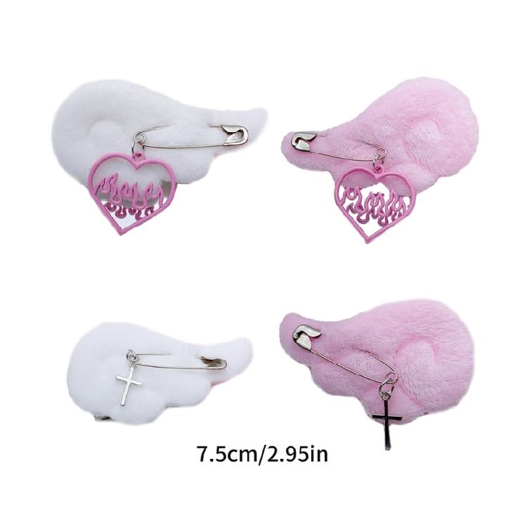 Delicate Hair Accessory with Soft Angel Wing Fashionable Hair Clips Ornament