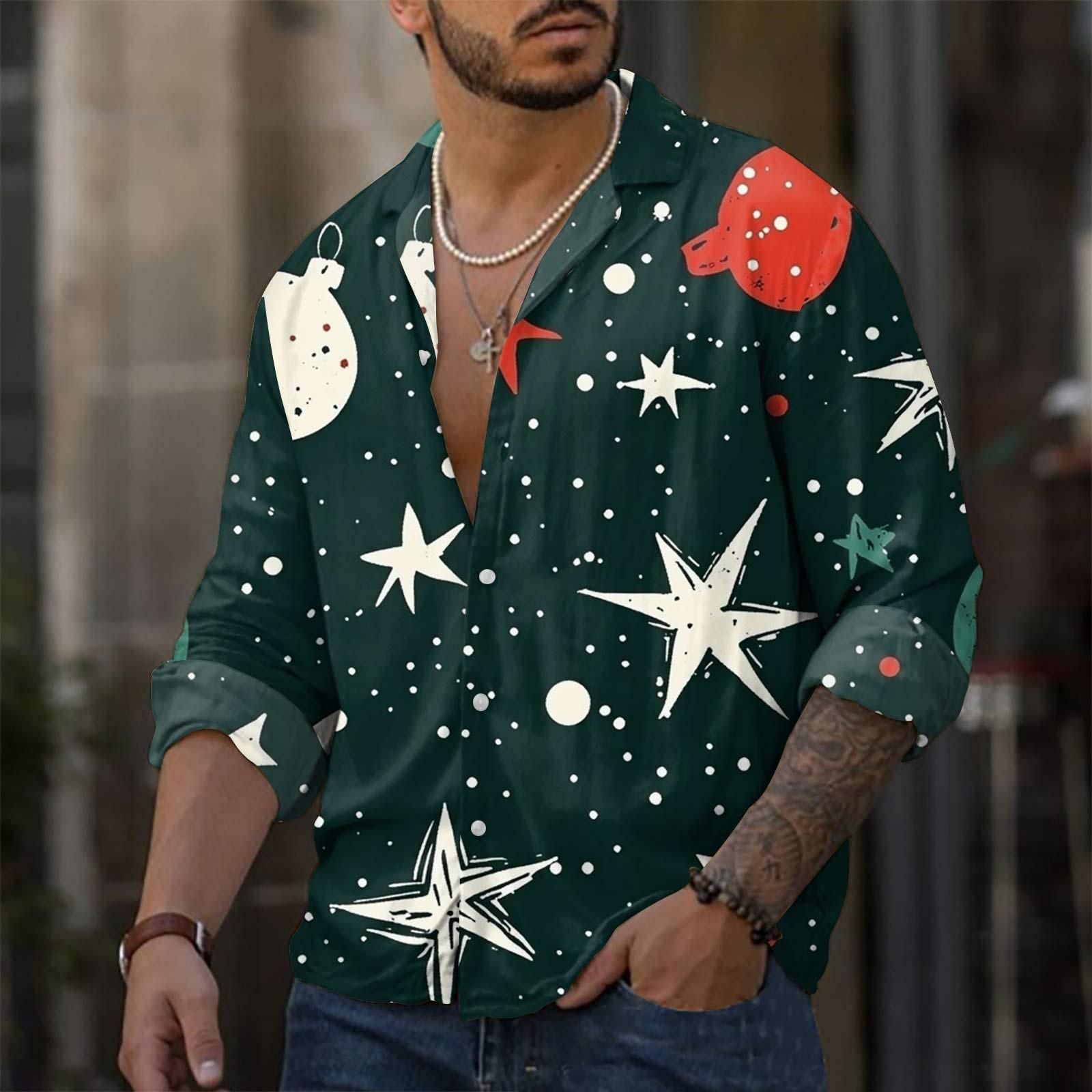 

Мужская повседневная свободная рубашка с длинными рукавами, модная рубашка с лацканами, топ L тёмно-синий