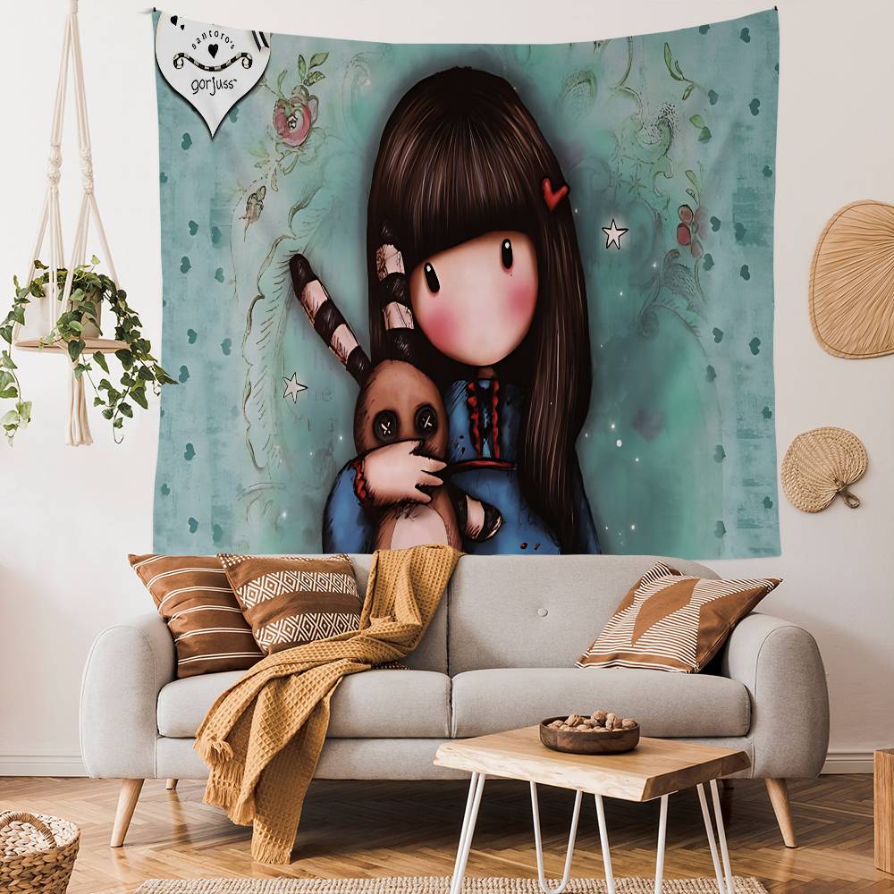 Cartoons SSantoro Gorjuss Hanging Bohemian Tapestry Bohemian Wall Tapestries Mandala Kawaii Room Decor