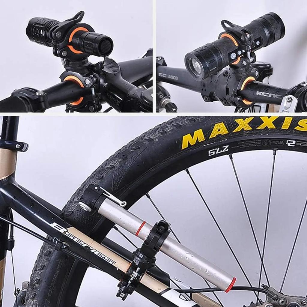 Cycling Flashlight Mounting Bracket 360° Rotating Bike Light Bracket Bike Lamp Holder LED Flashlight Bracket Bicycle Accessories