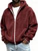Herren Freizeit Plüsch Kapuzen Reißverschluss Strickjacke Hoodie - Einfarbige, Herbst Winter