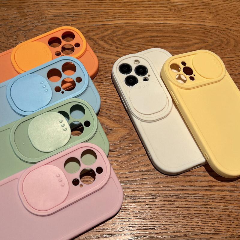 Przesuń osłonę obiektywu aparatu silikonowy pokrowiec na Iphone 13 11 12 Pro Max 11 Xs Max X Xr 13pro cukierkowy kolor odporny na wstrząsy tylna okładka