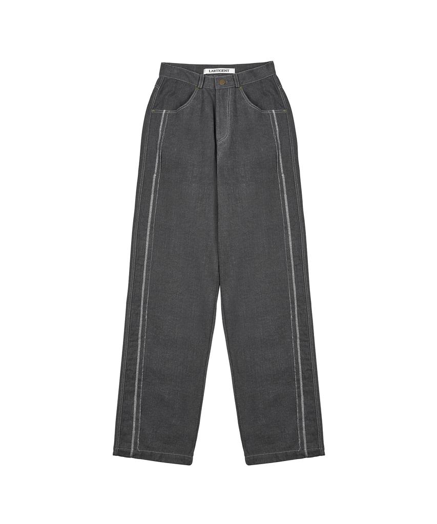 LARTIGENT Lx Stitch Cotton Pants(Charcoal)