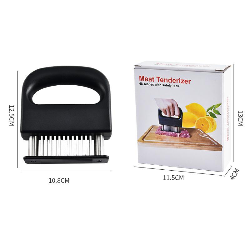 1-3pcs 48-Pin Meat Tenderizer Stainless Steel Needles Steak Softener Pounder Kitchen Bbq Beef Floss Needles Cooking Hammer Tools